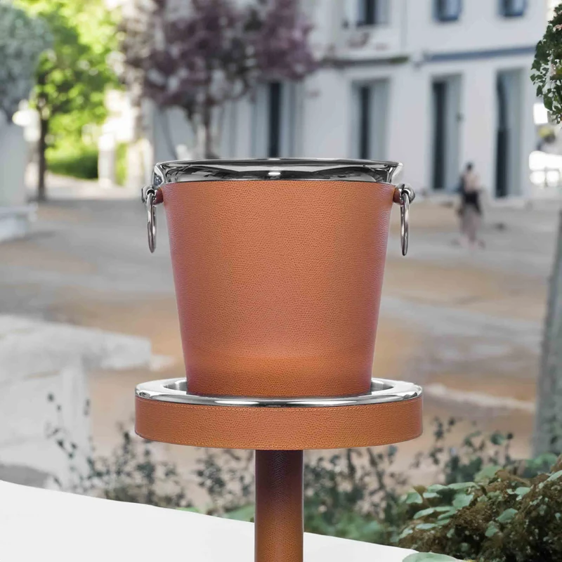 Leather CHAMPAGNE BUCKET by Pinetti