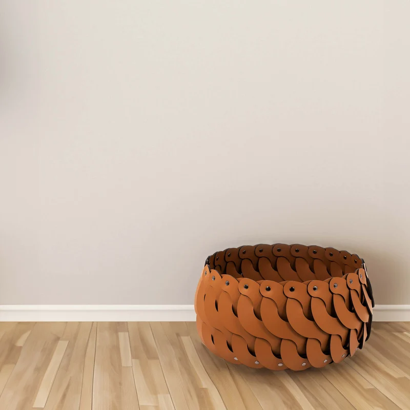 Leather Basket ALICANTE by Pinetti