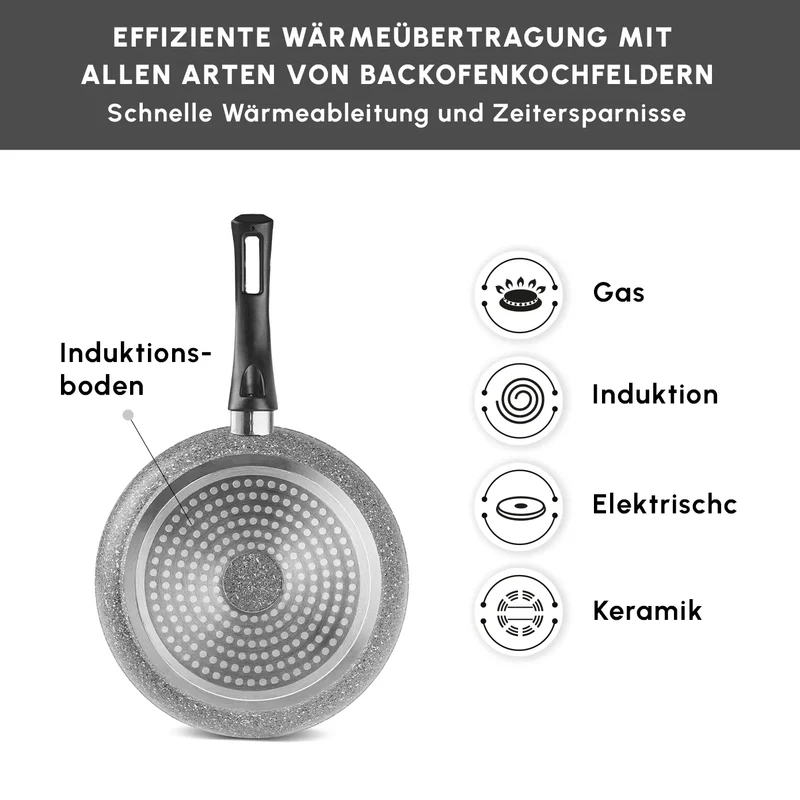 Karaca Gris Biogranit Induktion-basis Kochtopf Set, 7 teilig