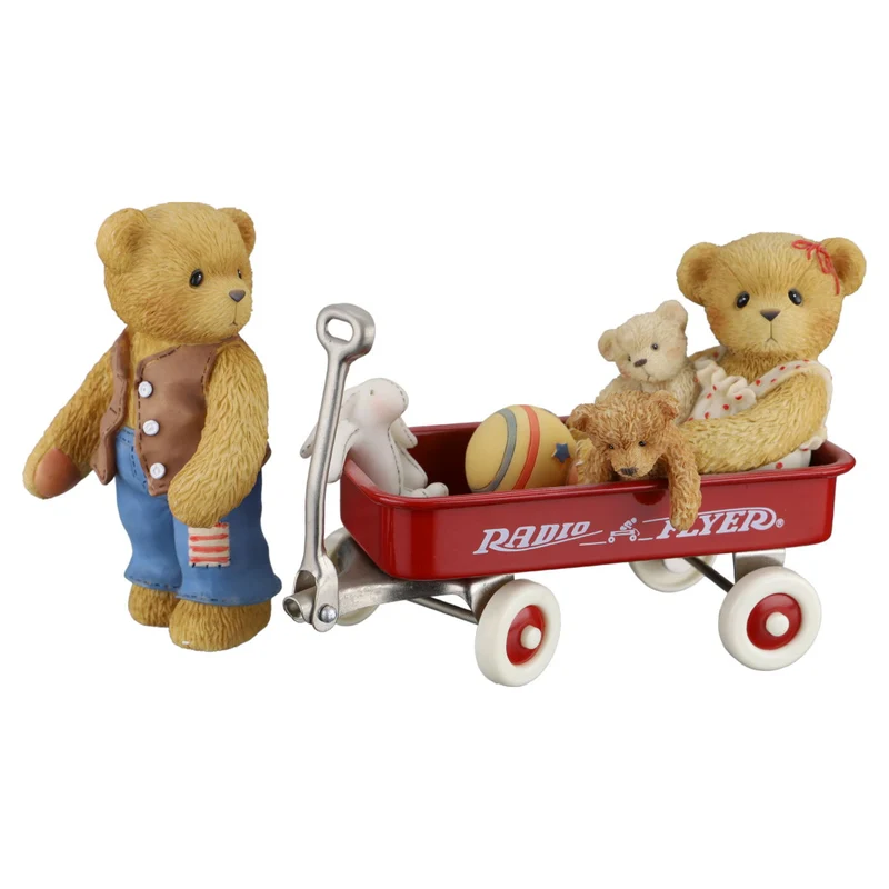 Teddy 706973 Vernon And Eva Boy And Girl With Radio Flyer Wagon