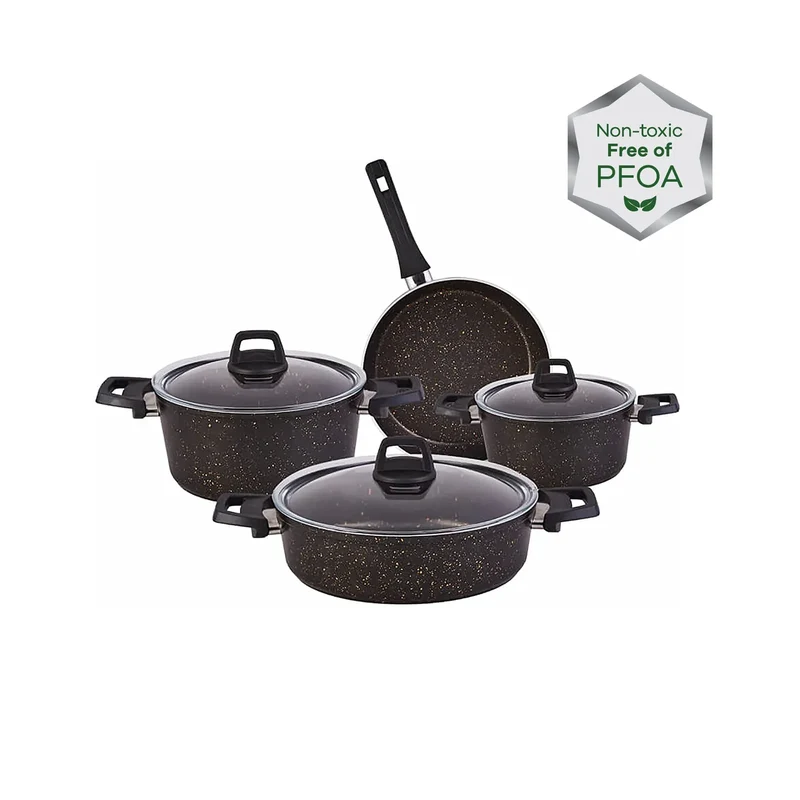 Karaca Biogranit Blackgold 7-teiliges Kochtopfset
