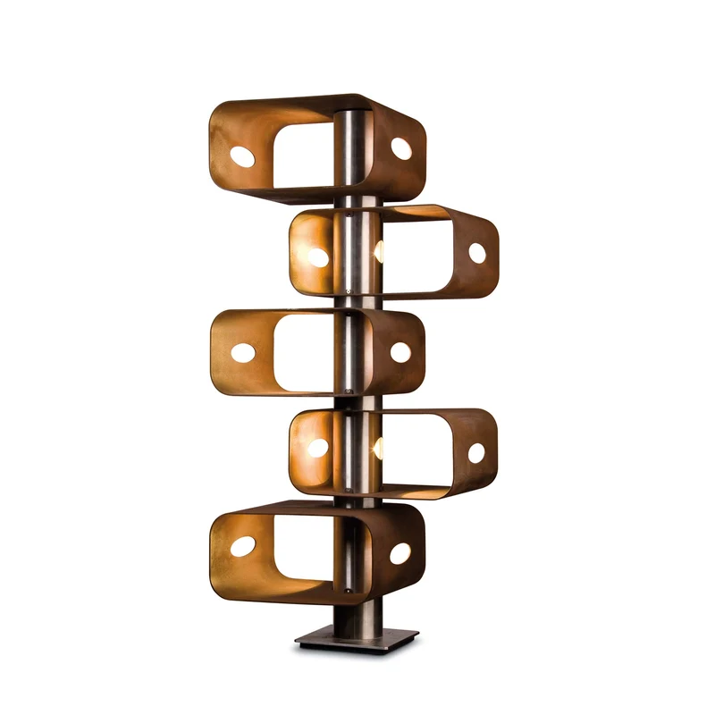 Stainless Steel Floor Lamp CUBICA by Hi.Project for Brillamenti