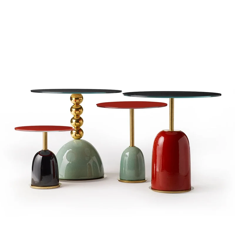 Side Table PINS Gold and Black by La Récréation for Marioni