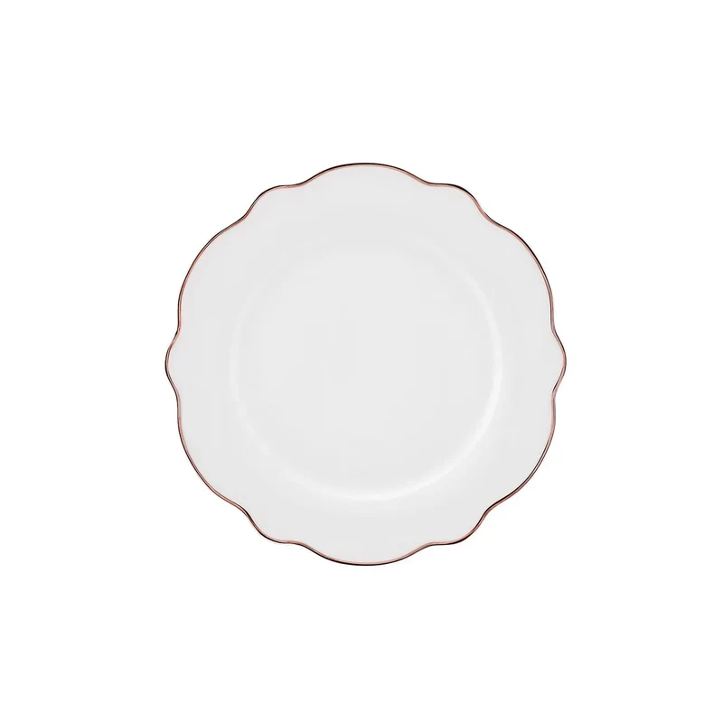Karaca Daisy für 6 Personen Geschirr Set, 27 Teilig, Rose, Wave Shape