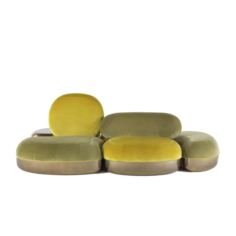 Four-Seater Velvet Sofa BELMER by Matteo Cibic