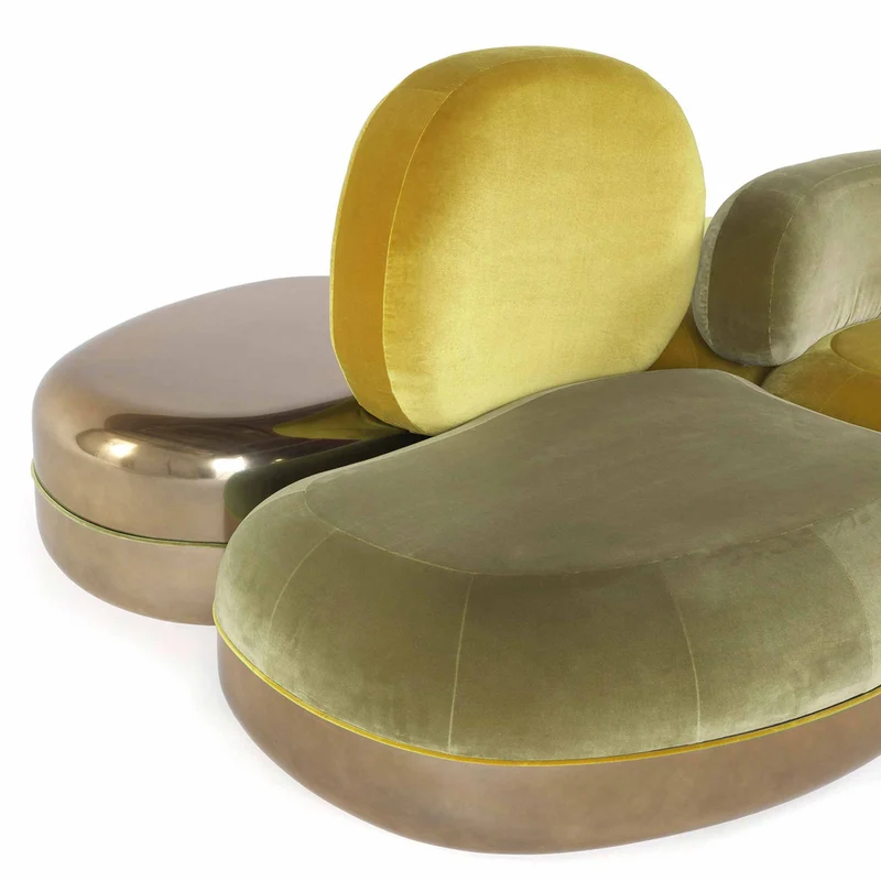 Four-Seater Velvet Sofa BELMER by Matteo Cibic