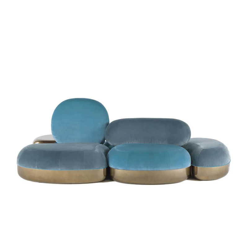 Four-Seater Velvet Sofa BELMER by Matteo Cibic