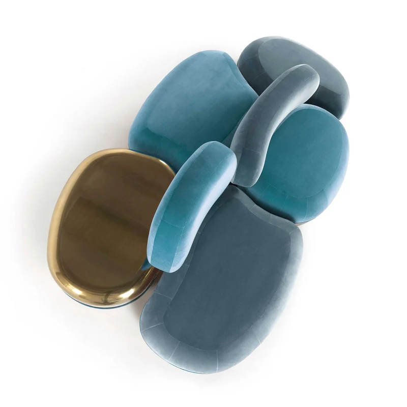 Four-Seater Velvet Sofa BELMER by Matteo Cibic