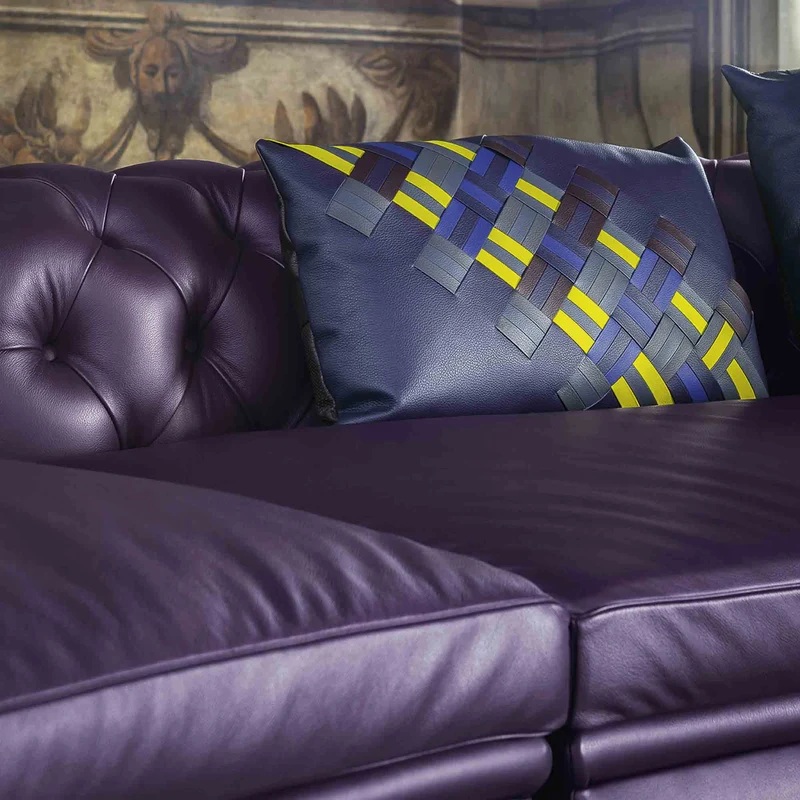 Leather Cushion JOURNEY GION by Giulio Ridolfo with Chiara Novello for Poltrona Frau