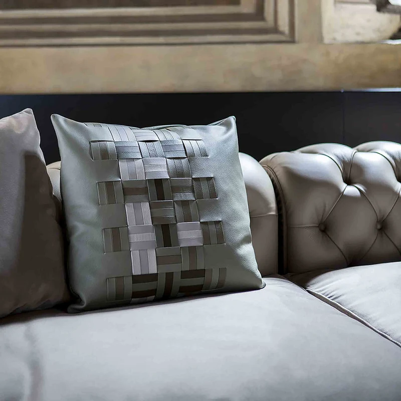 Leather Cushion JOURNEY PIER 1 by Giulio Ridolfo with Chiara Novello for Poltrona Frau