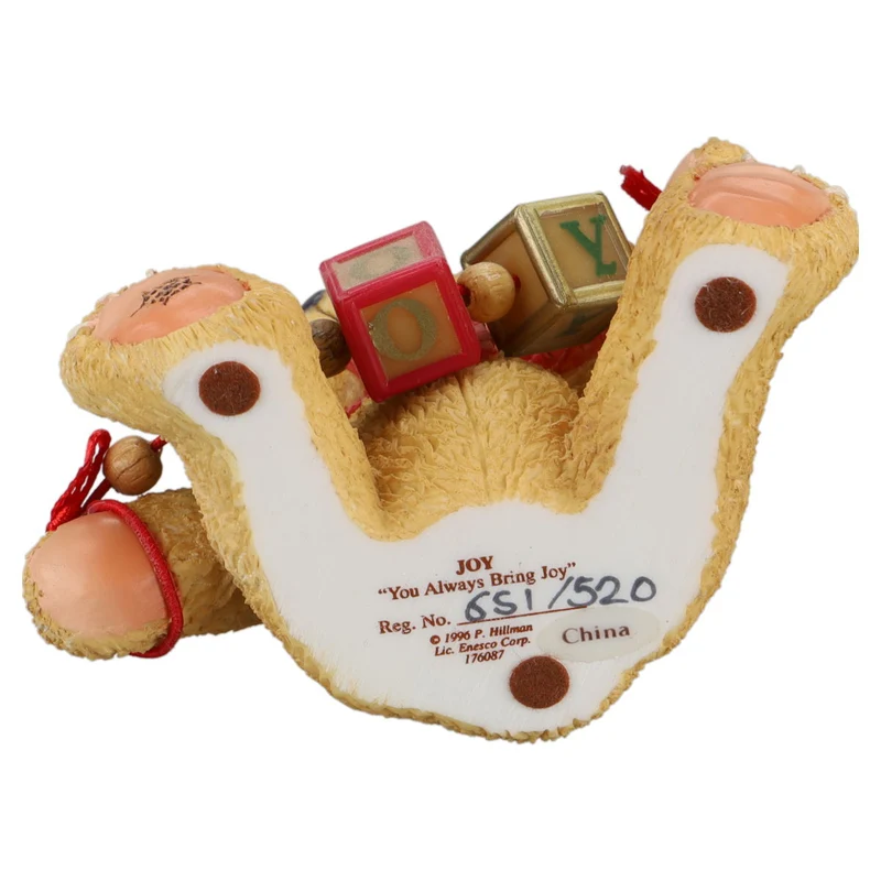 Teddy 176087 Joy "You Always Bring Joy" Bear Holding Joy Blocks Figurine