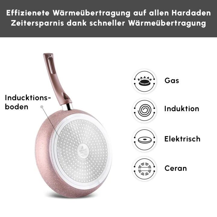 Karaca Biogranit Rosegold Induktions-Topfset, 12 Teilig