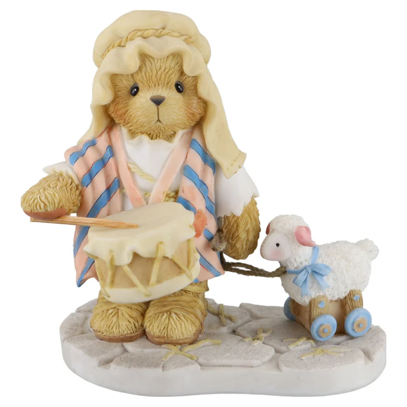 Teddy 864293 Ethan Drummer Boy With Lamb Figurine