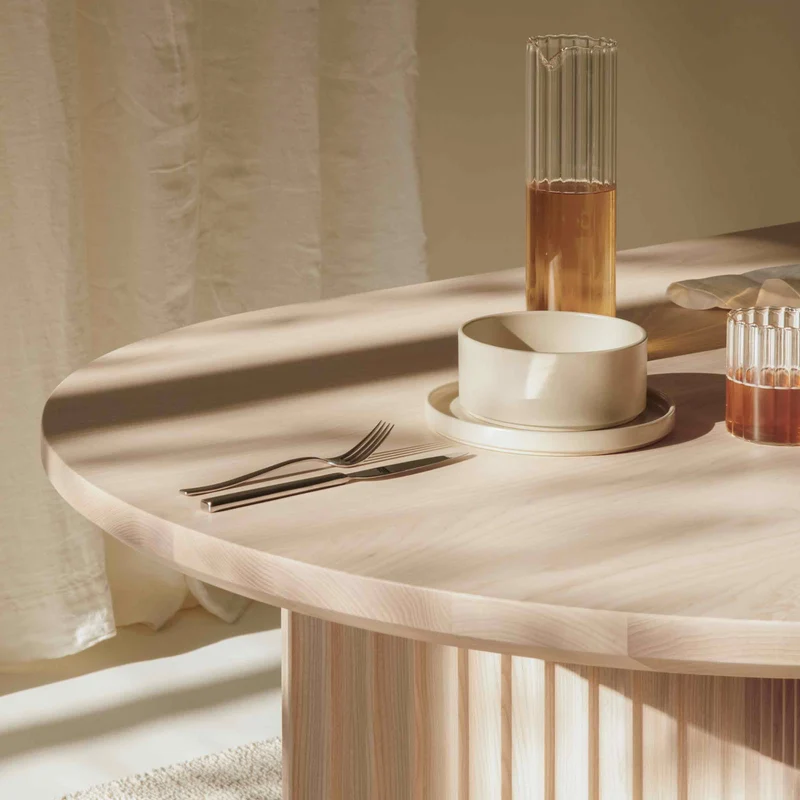 Ash Wood Oval Dining Table BASALTO by Cono Studio for Dale Italia