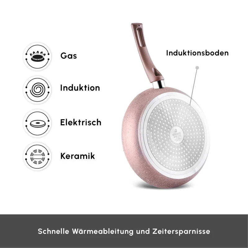 Karaca Biogranit induktion pan set 2 teile rose gold