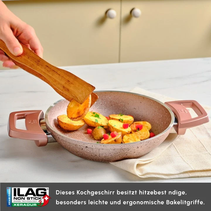 Karaca Biogranit induktion pan set 2 teile rose gold