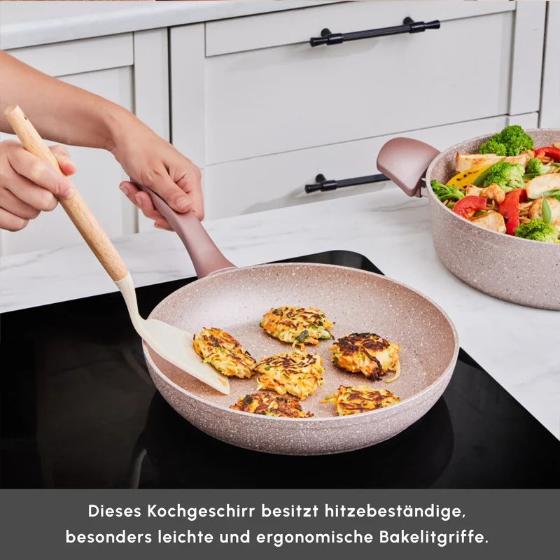 Karaca Biogranit Rosegold Induktions Kochgeschirr-Set, 7 Teilig
