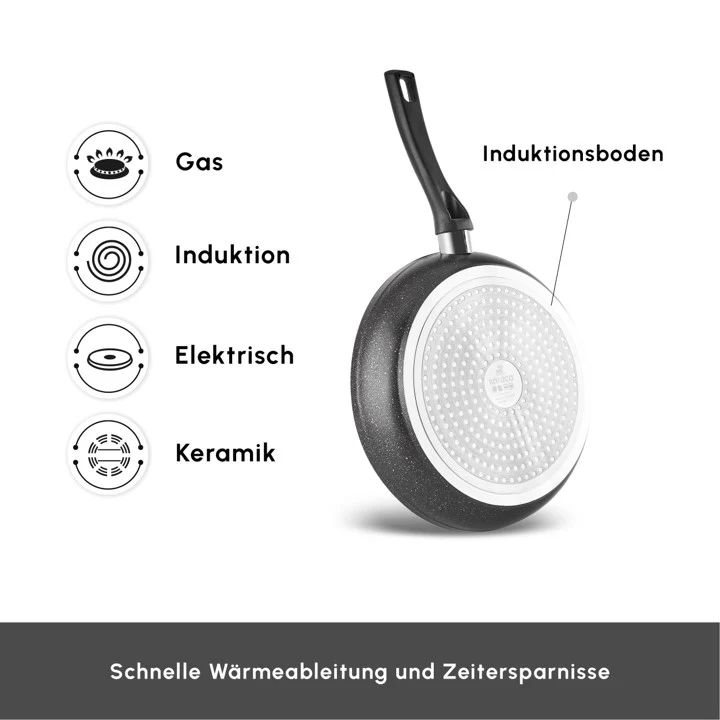 Karaca Biogranit Blackgold Induktion-Basis Kochgeschirr-Set, 3 Teilig