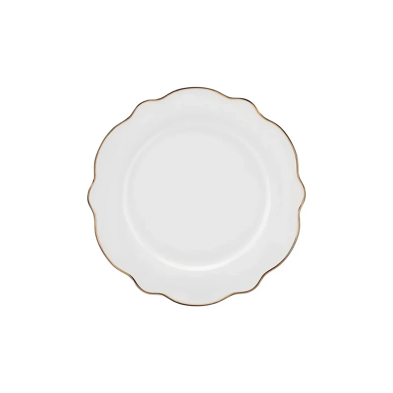 Karaca Daisy Gold Wave Shape tiefe Schüssel 27-teilig 6 Personen Geschirr-Set