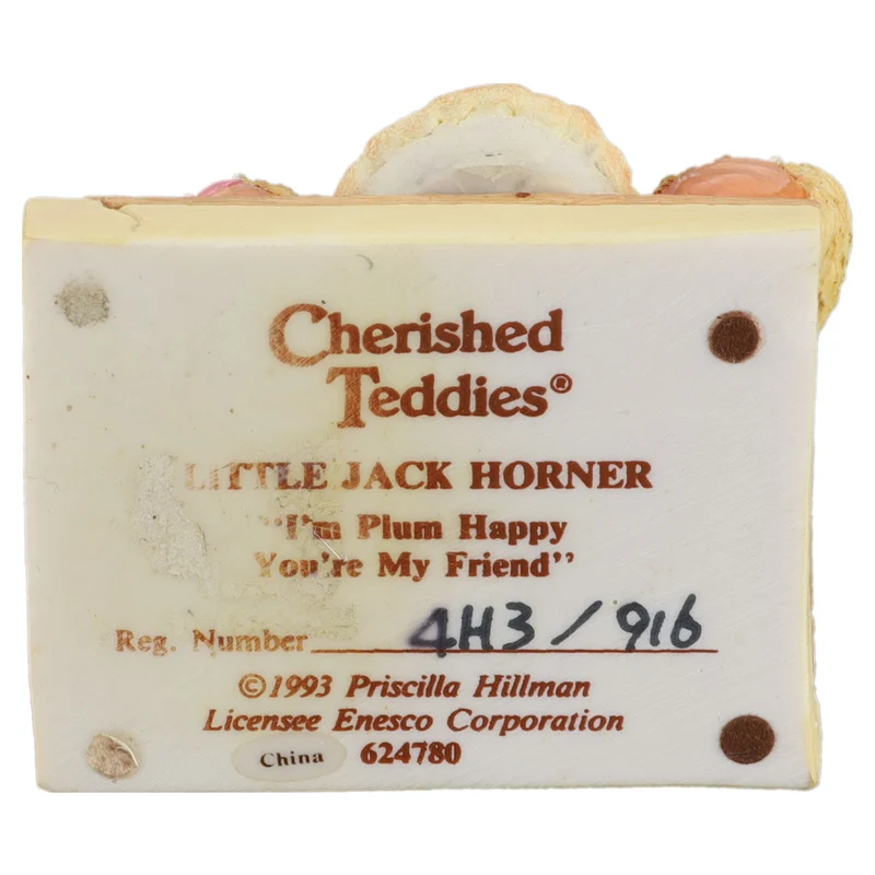 Teddy 624780 "I'm Plum Happy You're My Friend" Little Jack Horner Figurine