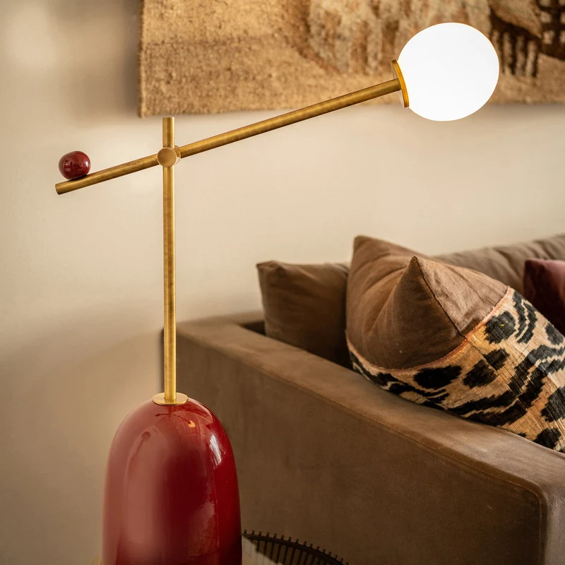 Table Lamp PINS Dark Red by La Récréation for Marioni