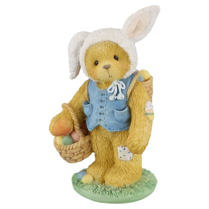 Teddy 104973 Peter Boy Bear With Bunny Ears Figurine