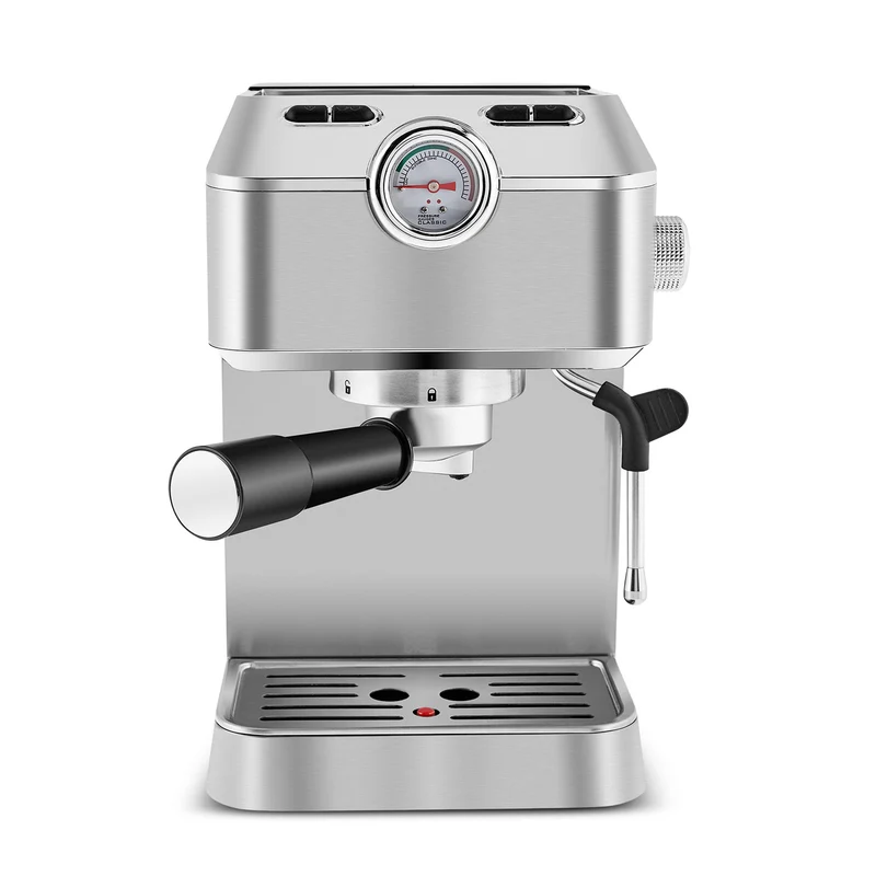 Karaca Coffee Art 1101 Milchaufschäumer, 20 Bar Druck, Espresso, Latte, Cappuccino, Americano Maschine 1,5L Inox