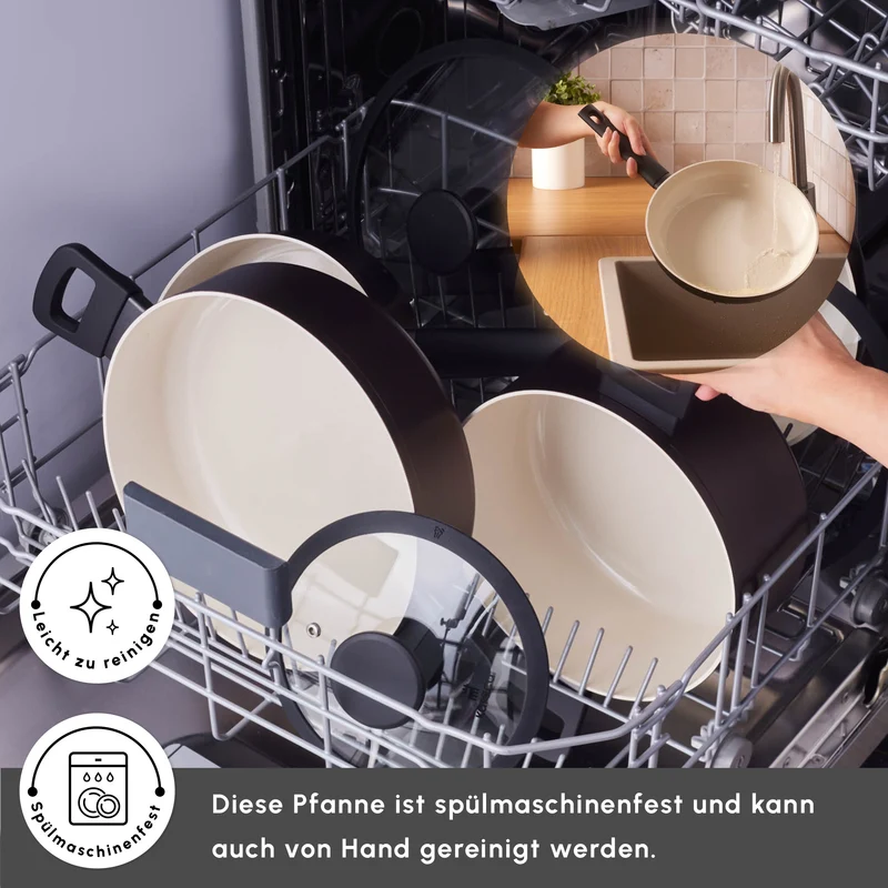 Karaca Ceramica Iconic Bronze, 7-teiliges Kochgeschirr-Set, Induktion, Bronze