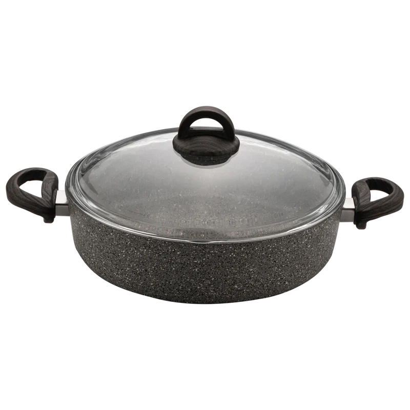 Karaca Dark Silver Bio Granit 30 cm Topf mit zwei Henkeln