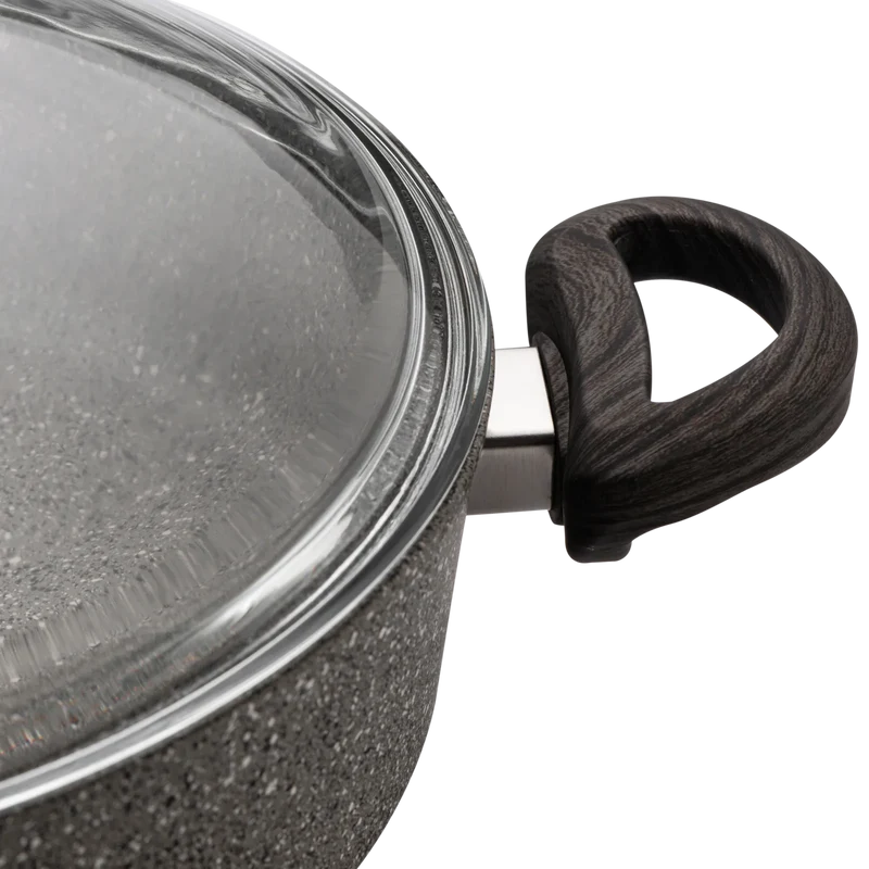 Karaca Dark Silver Bio Granit 30 cm Topf mit zwei Henkeln