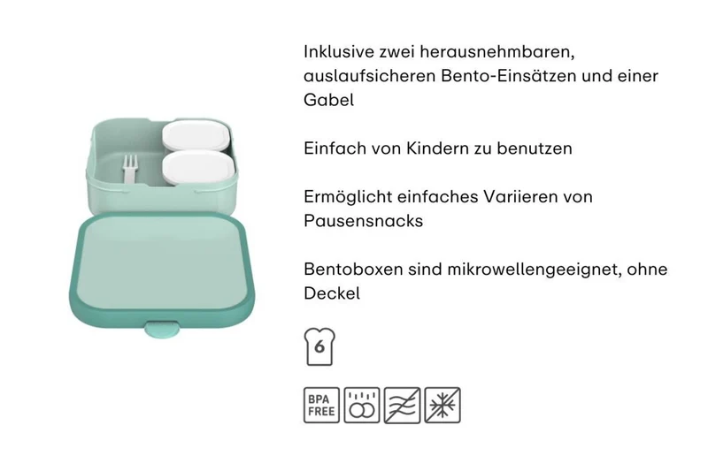 Brotdose Fairy garden groß mit Bento-Einsatz und Gabel Campus