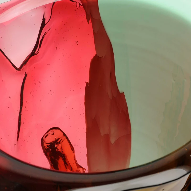 Resin Vase AMAZONIA Matt Mint, Clear Brown, Fuchsia and Pink by Gaetano Pesce for Fish Design