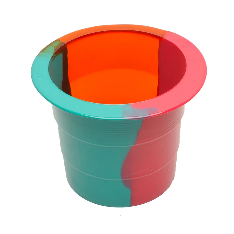 Resin Vase BABEL ICE BUCKET Clear Orange, Matt Fuchsia and Ocean by Gaetano Pesce for Fish Design