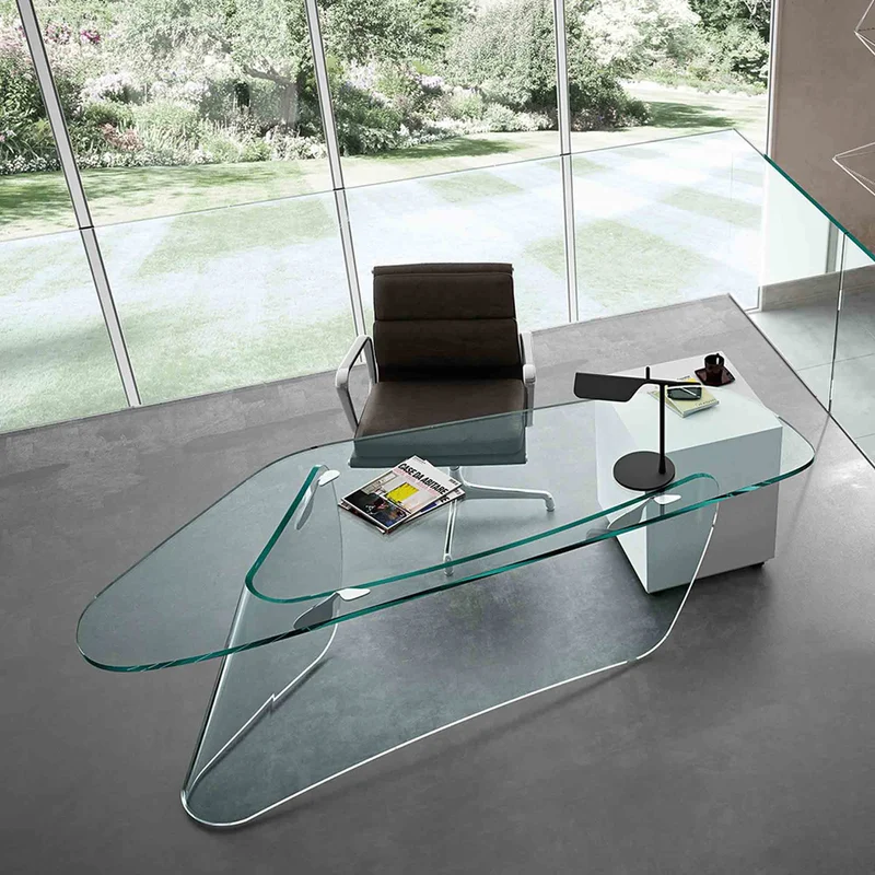Glass Writing Desk GRAPH by Xavier Lust for FIAM