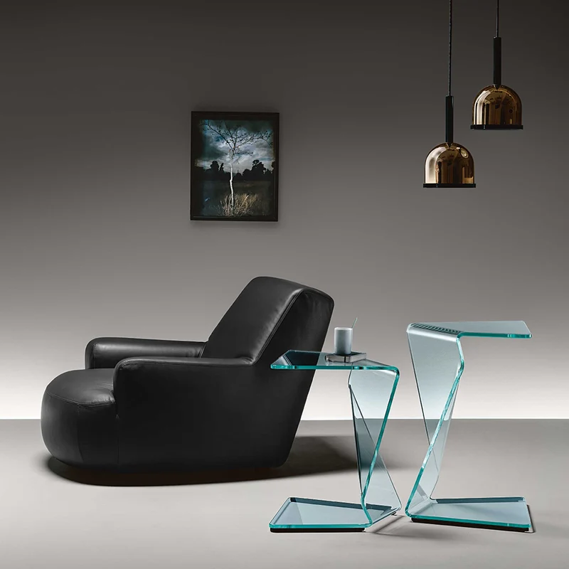Glass End Table SIGMY by Aquili Alberg for FIAM
