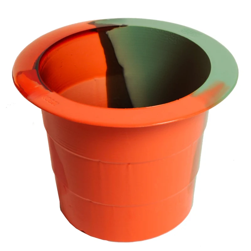 Resin Vase BABEL ICE BUCKET Clear Pink, Matt Dark Salmon and Mint by Gaetano Pesce for Fish Design