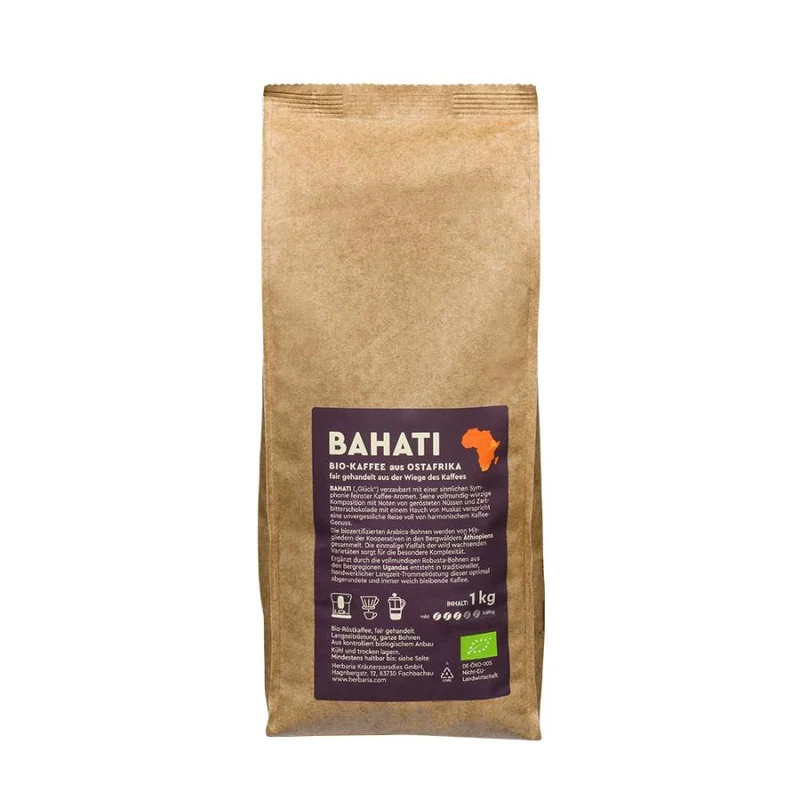 Herbaria Kaffee BAHATI ganze Bohne bio* -Naturland Fair zertifiziert 250g