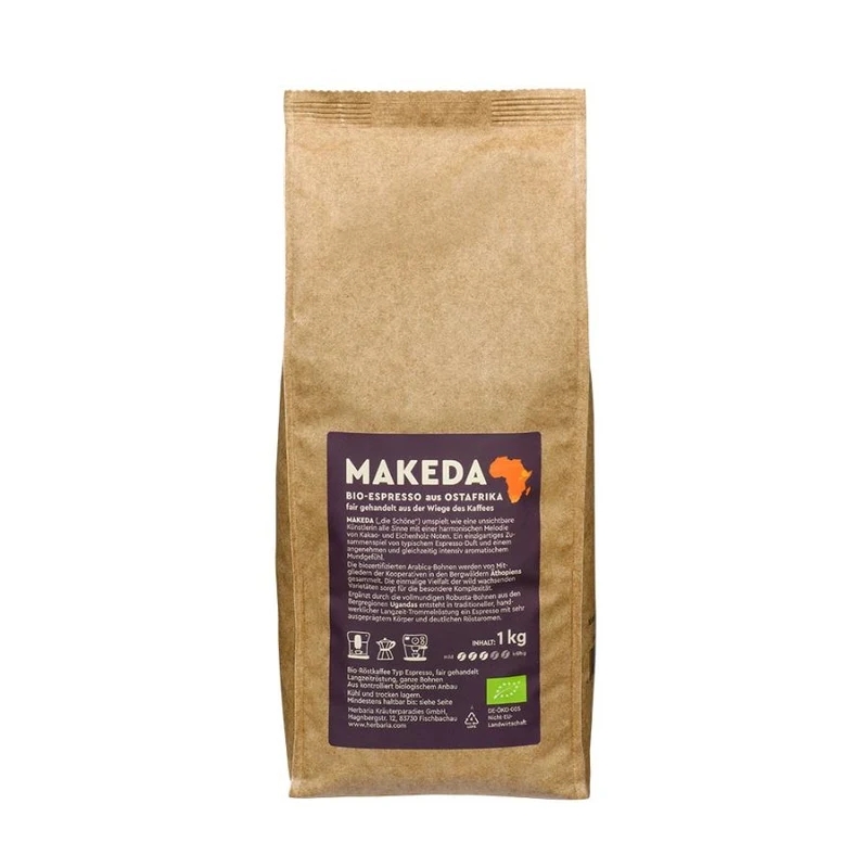 Herbaria Espresso MAKEDA ganze Bohne bio* -Naturland Fair zertifiziert 250g