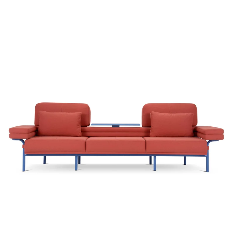 Three-Seater Sofa with Shelf LEO by Daria Zinovatnaya for Adrenalina