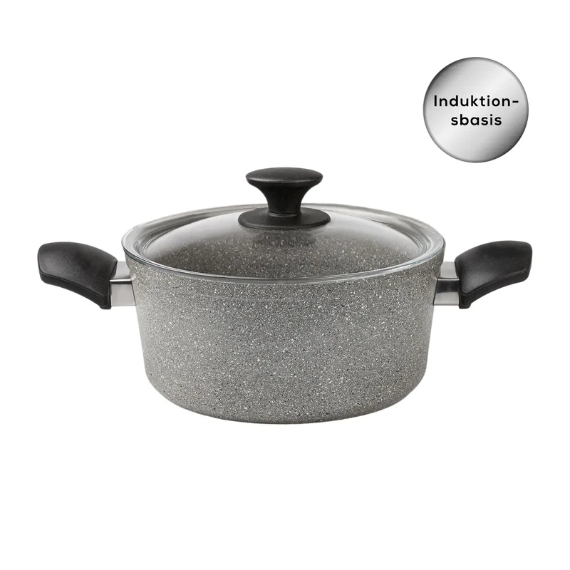 Karaca Biogranit Grau Neu Induktions Topfset, 7-teiliges