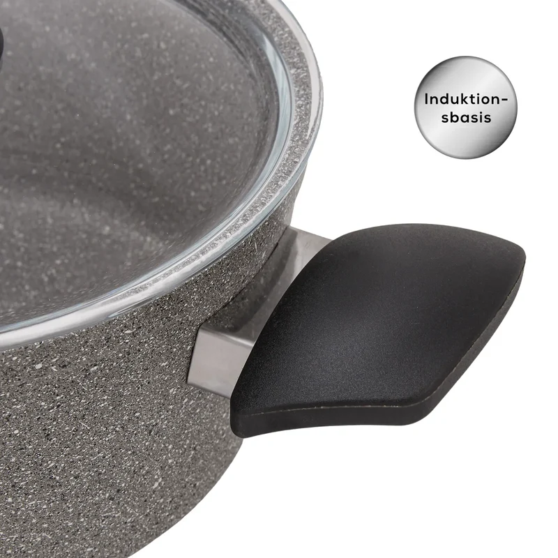 Karaca Biogranit Grau Neu Induktions Topfset, 7-teiliges