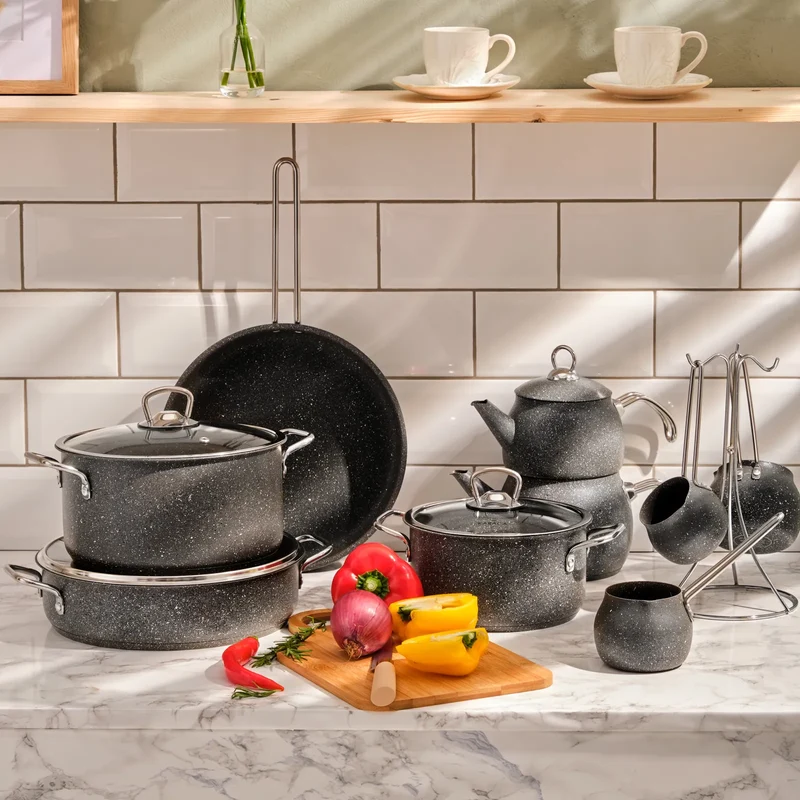 Karaca Biogranit Steel Plus 14 Stück Mitgift-Set Grau