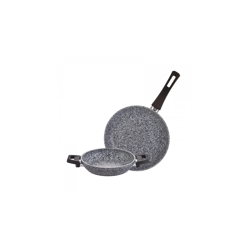 Karaca Azul (Dunkelblau) Biogranit Antibakterielle Bratpfanne+ flache Pfanne-Set