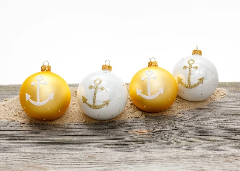 Christbaumkugel goldener Anker