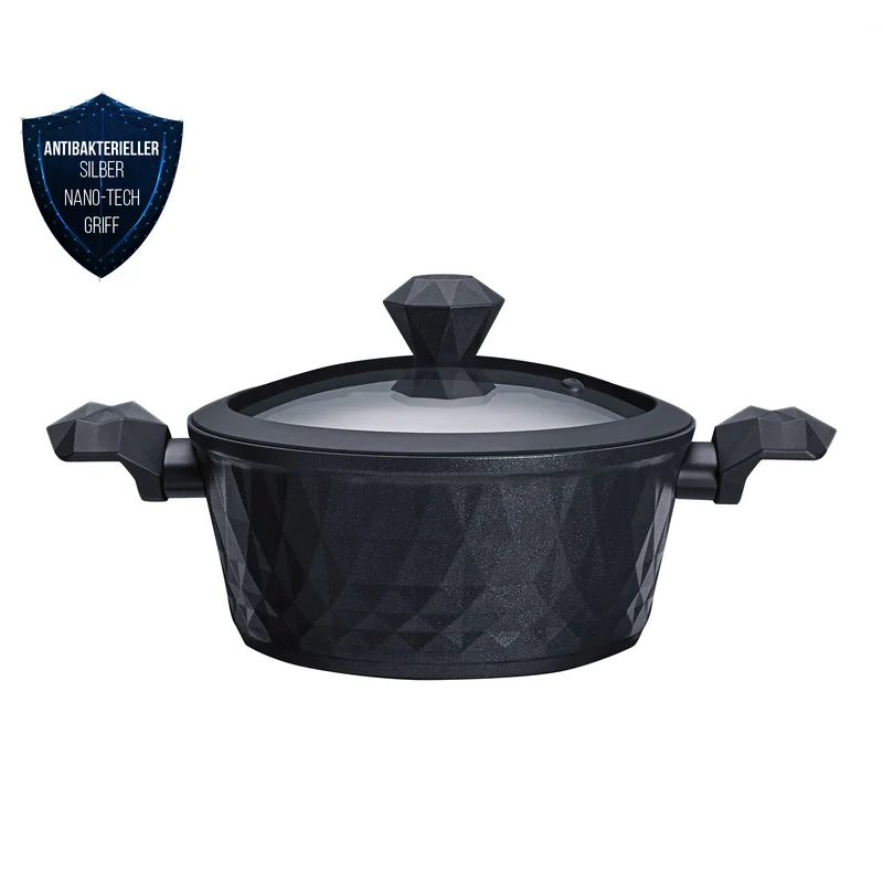 Karaca Bio Diamond Kochtopf mit antibakteriellen Griffen und Induktionsboden 24 cm 4l