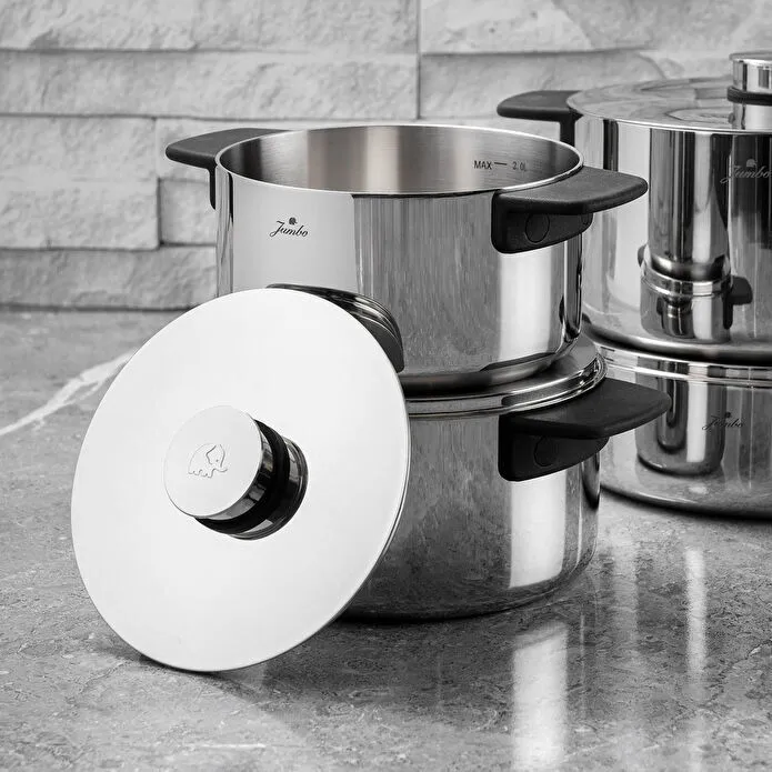 Jumbo Infinity 3PLY 8-teiliges Edelstahl-Kochgeschirrset mit Induktionsboden