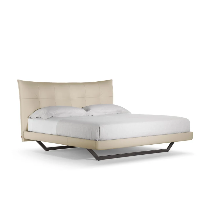 Leather Bed AURORA TRE by Tito Agnoli for Poltrona Frau