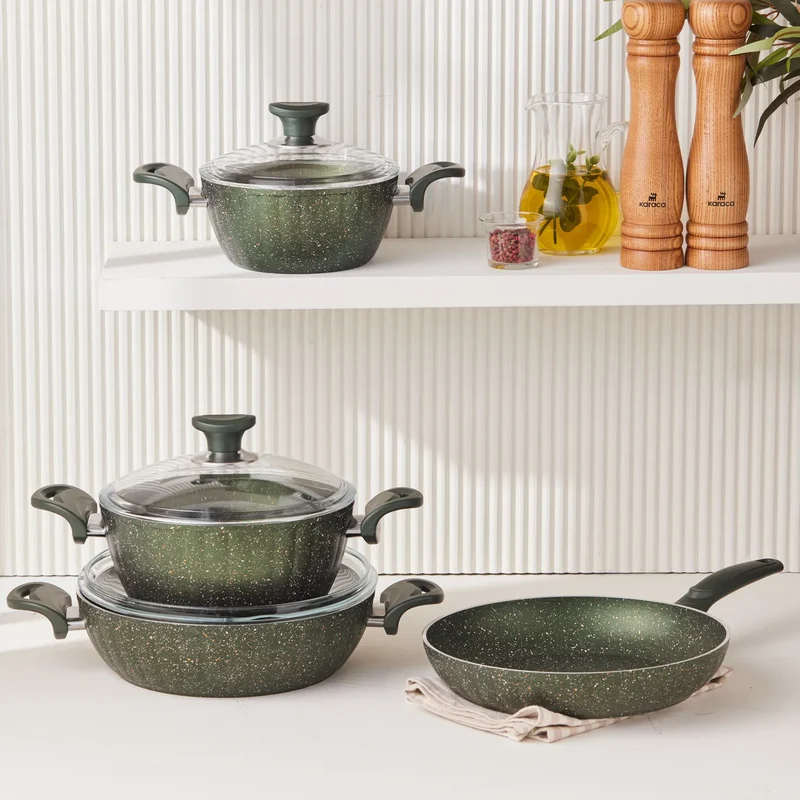 Cookplus Biogranit Dream 7-teiliges Kochgeschirr-Set Grün