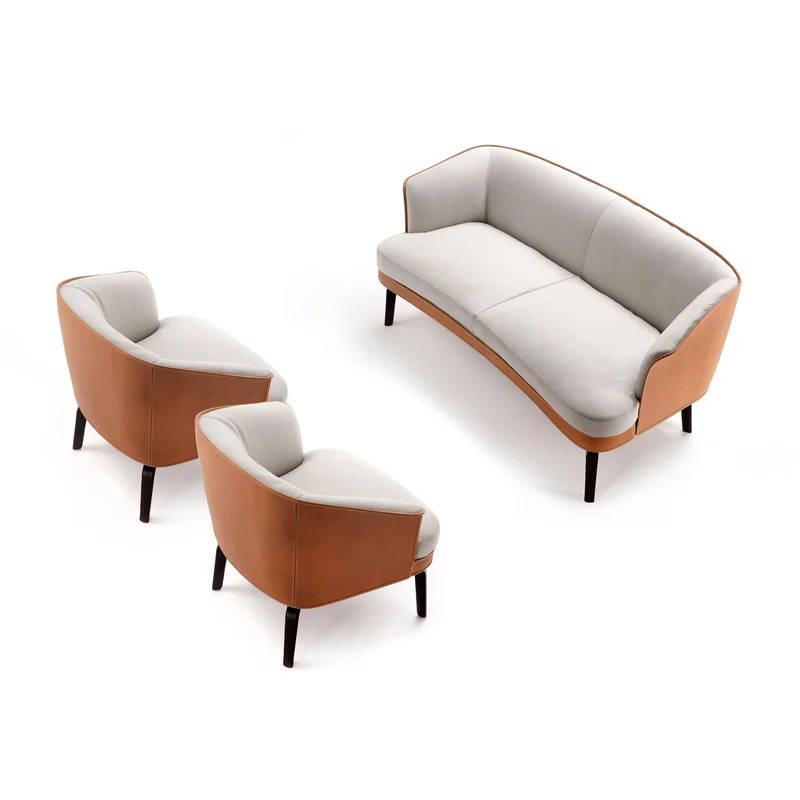 Leather Sofa NIVOLA by Roberto Lazzeroni for Poltrona Frau