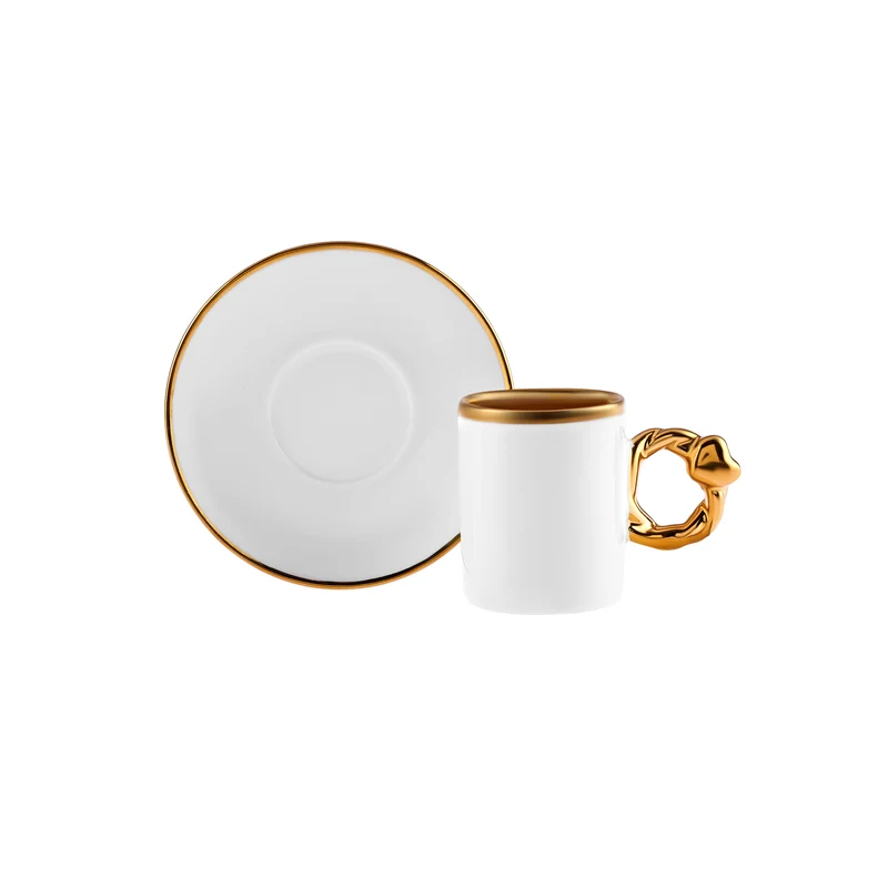 Karaca Herzförmiges Kaffeetassen-Set für 6 Personen – 80 ml